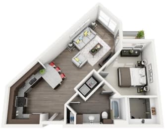 One bedroom floorplan