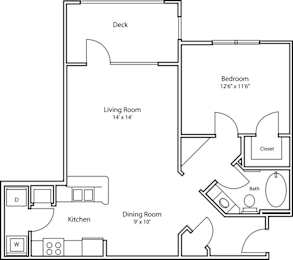 A black and white image of a floor plan for a house.