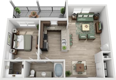 1 bedroom 1 bathroom floorplan