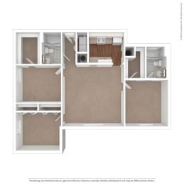 3 Bedroom 2 Bathroom Floor Plan