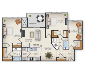 The Grand Cypress two bedroom floorplan