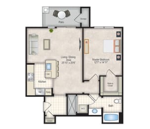 a floor plan of a one bedroom apartment