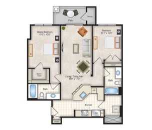 floorplan of a two bedroom apartment