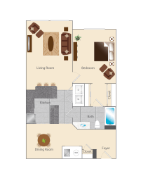 a floor plan of a 1 bedroom