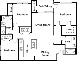 Floor plan 3 bed 2 bath