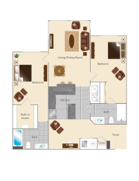 a floor plan of a 2 bedroom