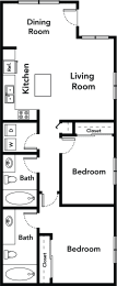Floor plan 2 bed 2 bath