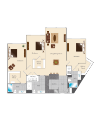 a floor plan of a 3 bedroom