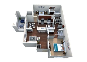 Two bedroom floorplan