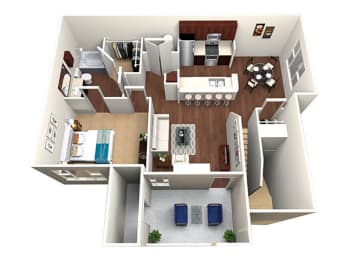 One bedroom floorplan