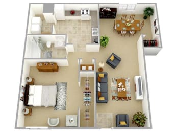 One Bedroom One Bath 800 Square Feet
