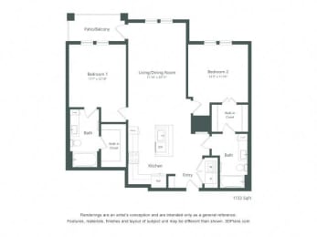 the floor plan of the apartment