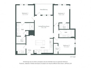a floor plan of a house with an open