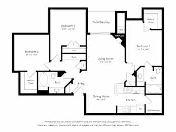 A black and white image of a floor plan for a house.