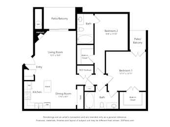 A black and white drawing of a house layout.