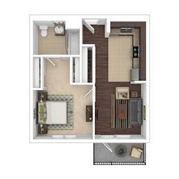  Floor Plan One Bedroom