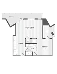 A black and white image of a floor plan for a house.
