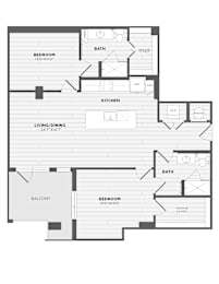 A black and white floor plan of a house with labeled rooms.