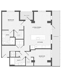 A black and white image of a house floor plan.