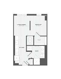 A black and white image of a floor plan for a home.