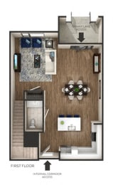 2 bed 2 bath 1,464-to1,530 Sq. Ft. floor plan J at The Griffin Royal Oak, Royal Oak, 48067
