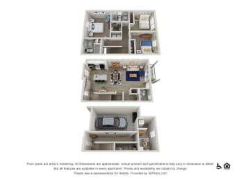 The Cary - 2 bedroom, 2.5 bathroom 1,755 Sq. Ft. Townhome  at Griffin Weston, Cary, 27513
