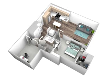 bedroom floor plan an in 3d