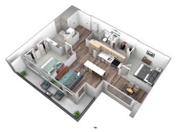 bedroom floor plan an in 3d