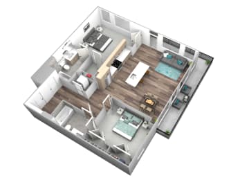 bedroom floor plan an in 3d