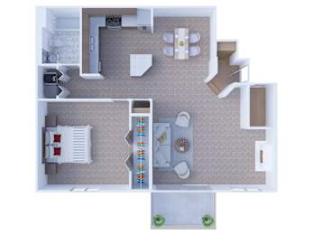  Floor Plan 1 Bedroom Floor Plan A2