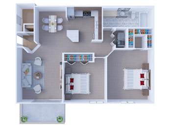  Floor Plan 2 Bedroom Floor Plan B1