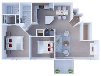 Floor Plan 2 Bedroom Floor Plan B3
