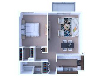  Floor Plan 1 Bedroom Floor Plan A1