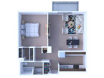  Floor Plan 1 Bedroom Floor Plan A2