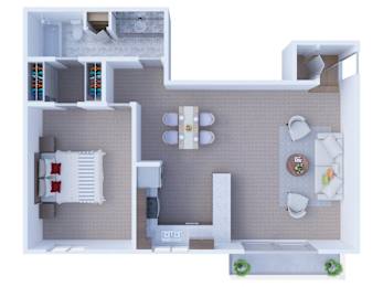  Floor Plan 1 Bedroom Floor Plan A3