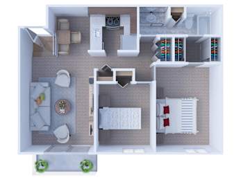  Floor Plan 2 Bedrooms Floor Plan B2