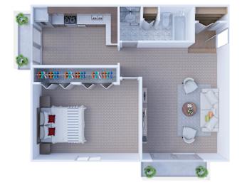  Floor Plan 1 Bedroom Floor Plan A1