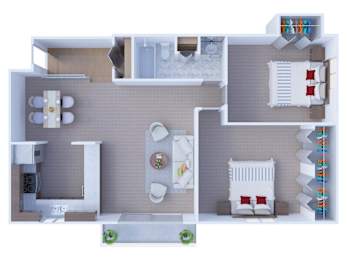  Floor Plan 2 Bedroom Floor Plan B1