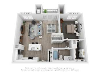 1 Bedroom A2 floorplan