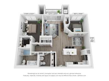 2 Bedroom B2 floorplan