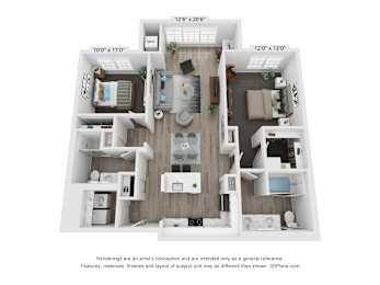 2 Bedroom B6 floorplan