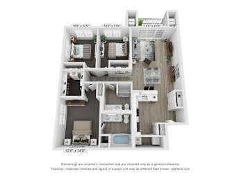 3 Bedroom C1 floorplan