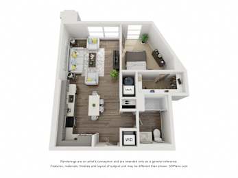 1 Bedroom A2 floorplan
