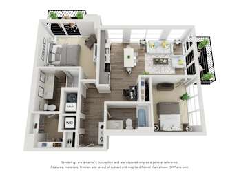 2 Bedroom B1 floorplan