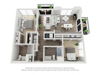 2 Bedroom B2 floorplan