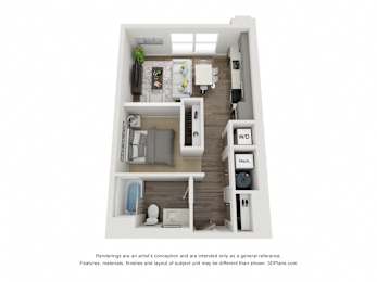Studio 2 floorplan