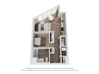  Floor Plan S4A - Jr One Bedroom
