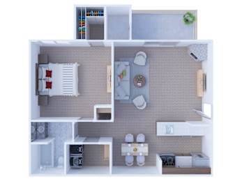  Floor Plan 1 Bedroom Floor Plan A1