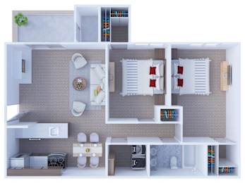  Floor Plan 2 Bedrooms Floor Plan B1