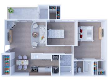  Floor Plan 2 Bedrooms Floor Plan B2